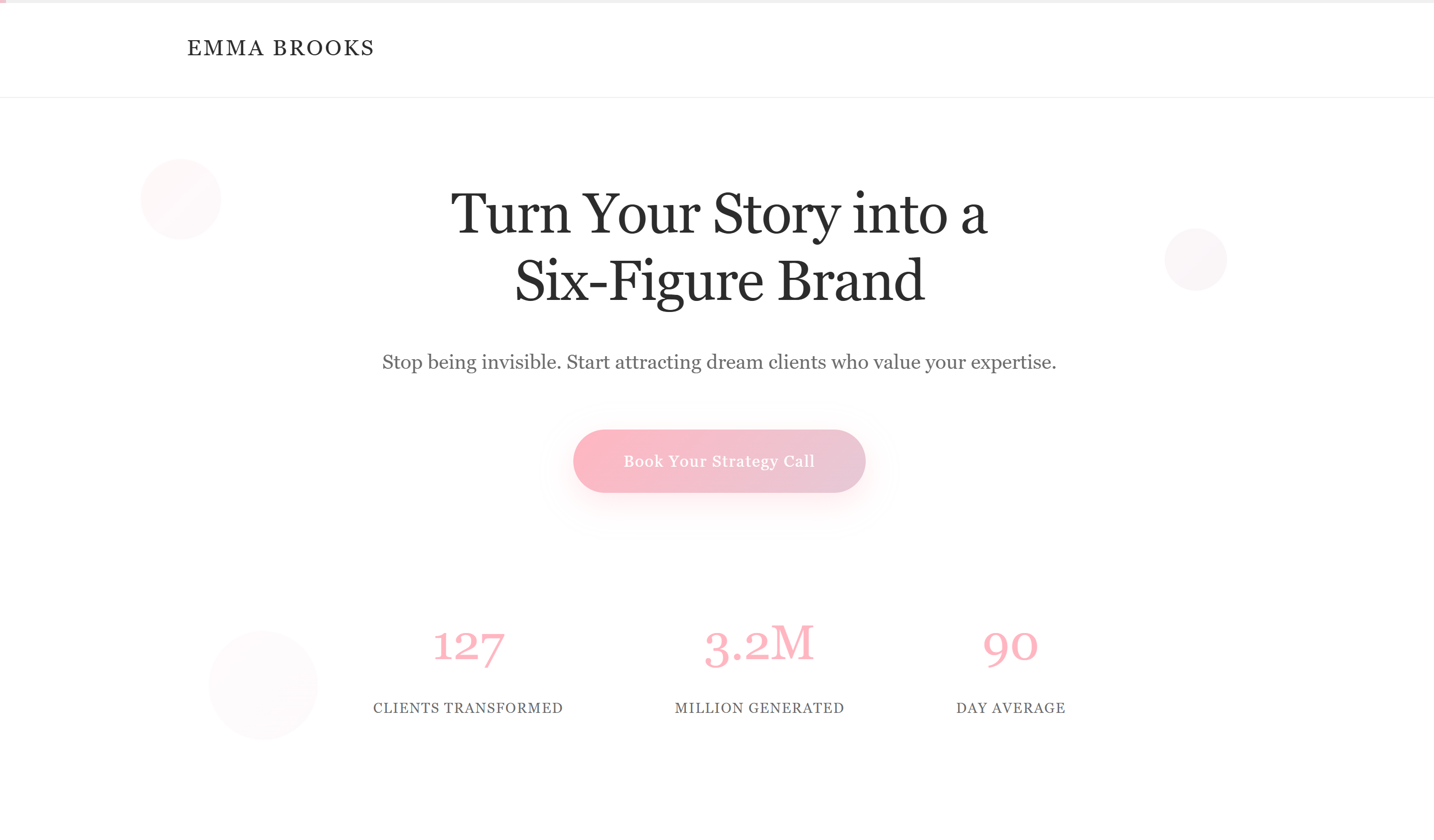 Influencer Personal Brand Website